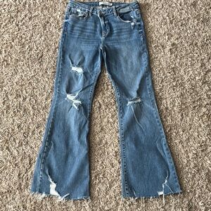 Women's Blue Distressed Jeans